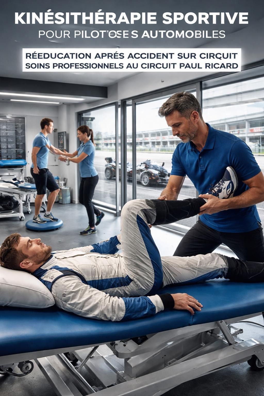 kinésithérapie sportive spécialisée pour pilotes automobiles, comprenant rééducation complète après accidents sur le circuit paul ricard, afin d'assurer un retour optimal à la performance.