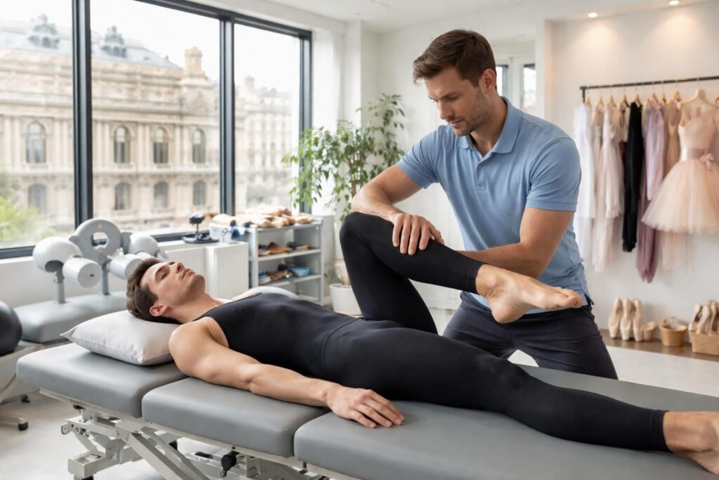 Kinésithérapie pour danseurs avec soins spécialisés chez Kinescoop avant les représentations à l&rsquo;Opéra de Paris