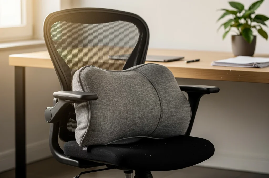 Coussin lombaire pour fauteuil de bureau : le secret d’une posture saine au travail