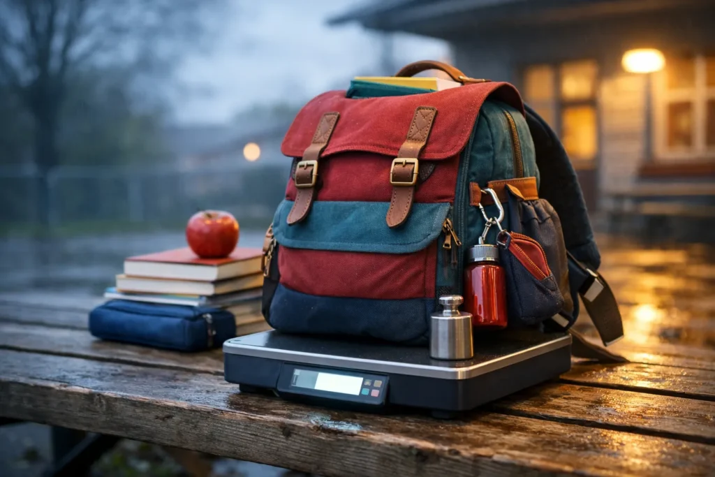Le cartable pesé : la règle des 10 % du poids de l’enfant